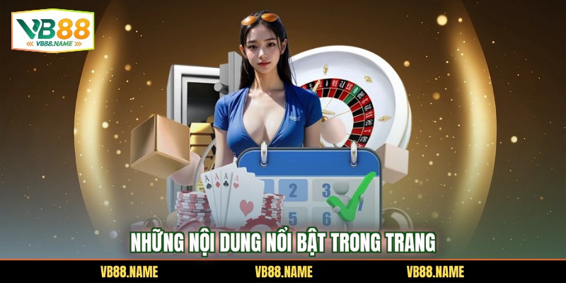 Những nội dung nổi bật trong trang